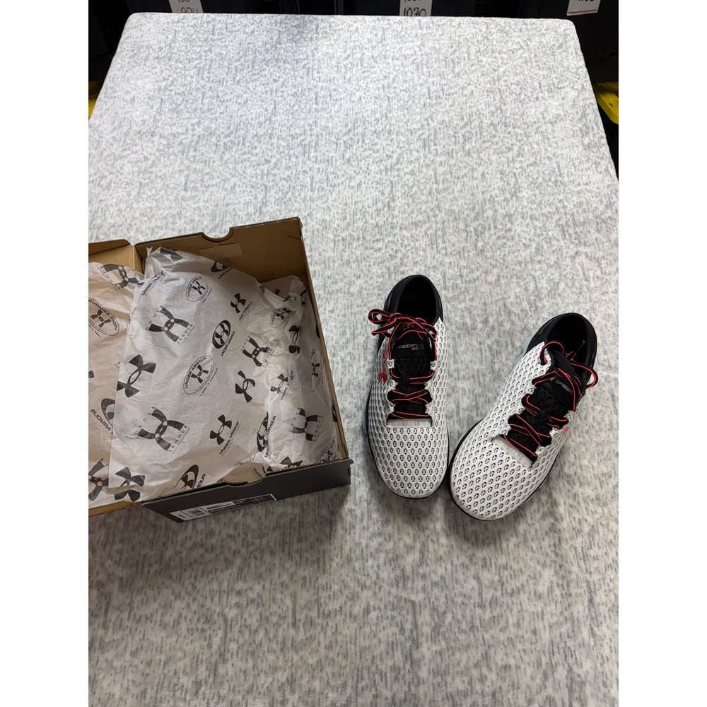 Under Armour SpeedForm Gemini White Black Red Running Shoes Mens 9.5/women 11